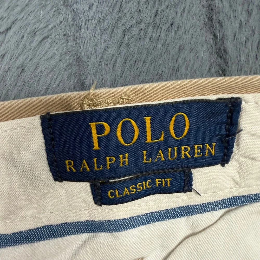 Polo Ralph Lauren Classic Fit Chino Pants Mens 42x32 Khaki Tan Cotton Twill